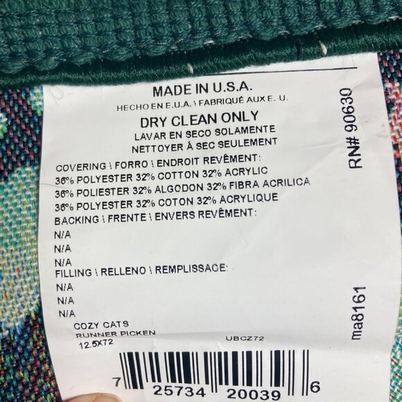 Whimsical Cozy Cats Christmas Tapestry Table Runner Kittens 13x73 Made In USA - Picture 5 of 11